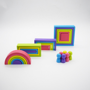 Giocattolo Educativo HOYE CRAFTS Nuovi <span class=keywords><strong>Stili</strong></span> Puzzle Colorato a Forme Geometriche Impilabile Arcobaleno Blocchi da Costruzione per Bambini - Product Image 4