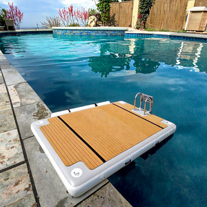 Muelle de plataforma <span class=keywords><strong>flotante</strong></span> inflable DWF de buena calidad de fábrica con <span class=keywords><strong>escalera</strong></span> dura para pesca plataforma de agua de ocio con <span class=keywords><strong>precio</strong></span> barato - Product Image 1