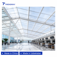 Panneau de toiture transparent en polycarbonate anti-grêle, résistant aux rayures, ignifuge pour centre de transit, aéroport, métro