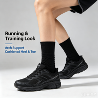 Chaussettes de sport en tricot élastique OEM ODM avec soutien de la voûte plantaire, respirantes, pour la course à pied, pour hommes et femmes, logo personnalisé