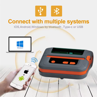 Printer Label Thermal Mobile Nirkabel USB 4 Inci 110mm, Printer Resi Thermal Portabel Bluetooth Wifi