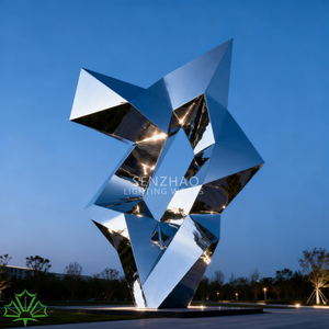 งานศิลปะเชื่อมโลหะเซนเจา ดีไซน์ขัดเงา ประติมากรรมโลหะสแตนเลสสมัยใหม่ - Product Image 1