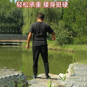 คันเบ็ดตาข่ายแบบยืดหดได้ 2.1 เมตร สแตนเลสสตีล แข็งแรงสูง สีดำ ขนาดใหญ่ สำหรับตกปลา - Product Image 3