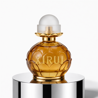Flacon de parfum vide en verre ambré gaufré de luxe, avec logo personnalisé, contenant en verre pour parfum