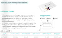 Controlador de 3 Teclas con Sensor Táctil, Atenuación Continua CCT, Desempañador, DC12/24V para Sistema de Iluminación de Espejos de Baño, Suministro de Fábrica