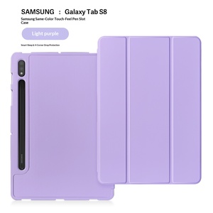เคสหนังแม่เหล็กพับสามตอนสำหรับ Galaxy Tab S7 FE S8 A8 2022 พร้อมช่องใส่ปากกา - Product Image 4
