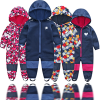 Ensemble deux pièces à capuche pour enfants, combinaison softshell pour printemps-automne avec doublure polaire, vêtements imperméables,