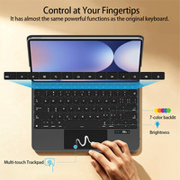 Keyboard Ajaib Nirkabel Baru Kompatibel dengan Samsung Tab S10+/S9+/S8+/S7+ 12.4" Multi Touch Pad 7 Tombol Gunting dengan Lampu Latar RGB