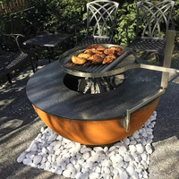 Brasero de jardin extérieur en acier Corten de style coréen moderne, revêtement poudré de qualité supérieure, robuste, pour barbecue