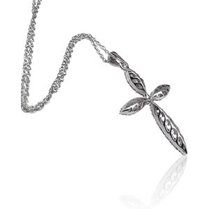 Collier pendentif croix en diamant naturel 0,75 carat, taille ronde, plaqué rhodium, argent sterling 925, bijoux religieux unisexe - Product Image 2