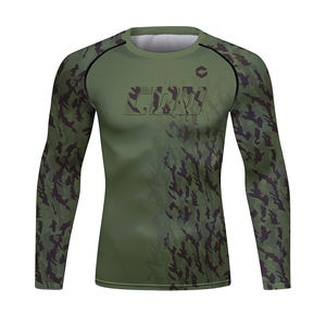 Diseño de alta elasticidad Cody Poliéster Spandex Rash Guard Set <span class=keywords><strong>Muay</strong></span> <span class=keywords><strong>Thai</strong></span> Camisa de compresión ajustada Ropa deportiva para hombres - Product Image 3