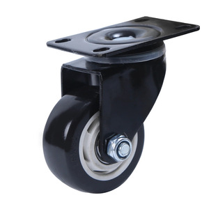 Roulette anti-affaissement silencieuse en alliage d'aluminium noir de 2 pouces pour porte coulissante en bois - Product Image 1