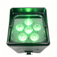 Projecteur LED RVBWA+UV 6x18W six-en-un sur batterie, lumière de lavage de couleur, projecteur paysager idéal pour mariages, DJ, soirées disco