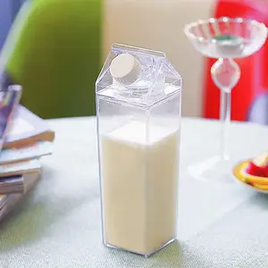 Petite boîte à lait en forme de carton, 1 pièce, bouteille d'eau avec couvercle, pour boire le lait en extérieur