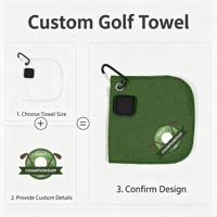 Serviette de golf personnalisée avec logo et clip à œillet, expédition rapide en 24h, en microfibre absorbante, accessoire pour sac de sport, sac de gym, sac de golf, cadeau