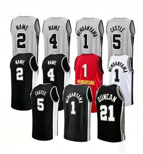 Maillot de basketball robuste et lourd en polyester 300 g/m² avec impression sérigraphique et broderie unie, logo personnalisé pour les équipes de streetball - Product Image 1