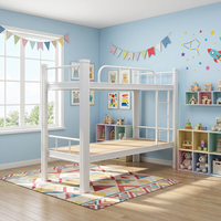 Lits superposés à deux étages Cadre métallique Profil bas Design minimaliste Dortoir scolaire Hôpital Hôtel Appartement Chambre
