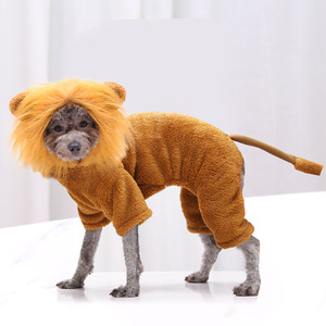 <span class=keywords><strong>Disfraz</strong></span> de gato y perro de franela de 4 Patas de invierno-Traje de León de cobertura completa para Bulldog francés, pijamas acogedores para Cachorros para razas pequeñas - Product Image 5