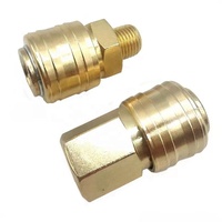 Conector de 4 vías de estilo alemán 1/4 cobre estilo alemán conector de manguera de aire de rosca macho hembra rápida buen precio buena calidad