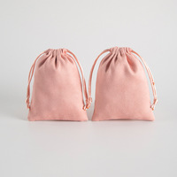 LOGO personnalisé rose violet noir petits bijoux pochette en velours sacs d'emballage cordon sac en daim pour cadeau cosmétiques