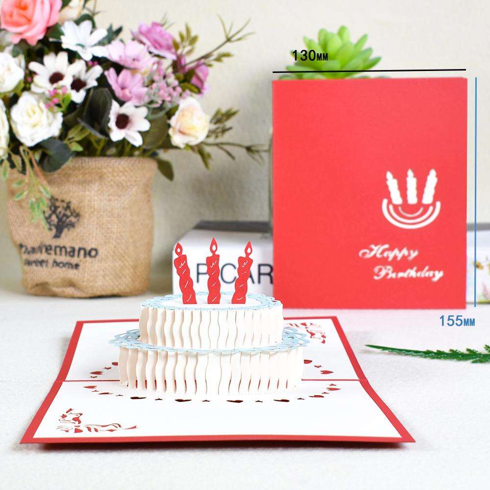 Biglietto Di Auguri Compleanno 3D Con Torta Luminosa E Canzone - Per Donne, Uomini, Bambini, Con Busta Inclusa - Foto 8