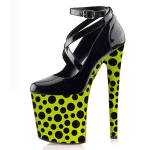 Zapatos Tacones Chaussures Talons Vert 20CM Wave Point Roman Round Toe Shoe Pole <b>Dance</b> Platform High <b>Heels</b> for Women - Product Image 4