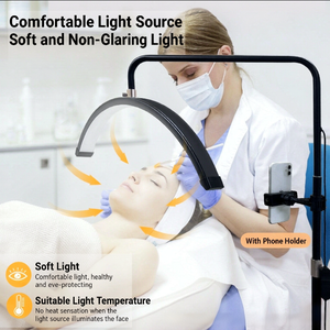 Lampe sur pied LED en forme de croissant - Lumière d'appoint en U pour extensions de cils, nail art, tatouage et salons de beauté, design ergonomique pour les yeux - Product Image 1