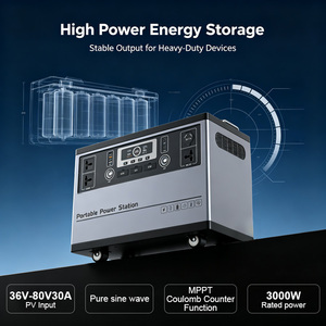 Station d'alimentation portable LiFePO4 5000Wh MPPT 30A Entrée solaire Onde sinusoïdale pure 220V Utilisation en extérieur - Product Image 1