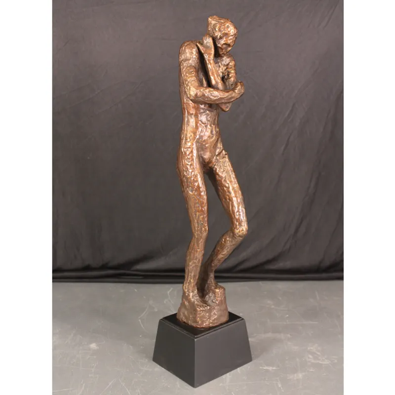 Bronzo antico 3D astratto donna nuda piano del desktop statua in ghisa materiale