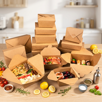 Boîtes alimentaires jetables personnalisées en papier biodégradable avec fenêtre de visualisation, de qualité alimentaire, pour la vente au détail