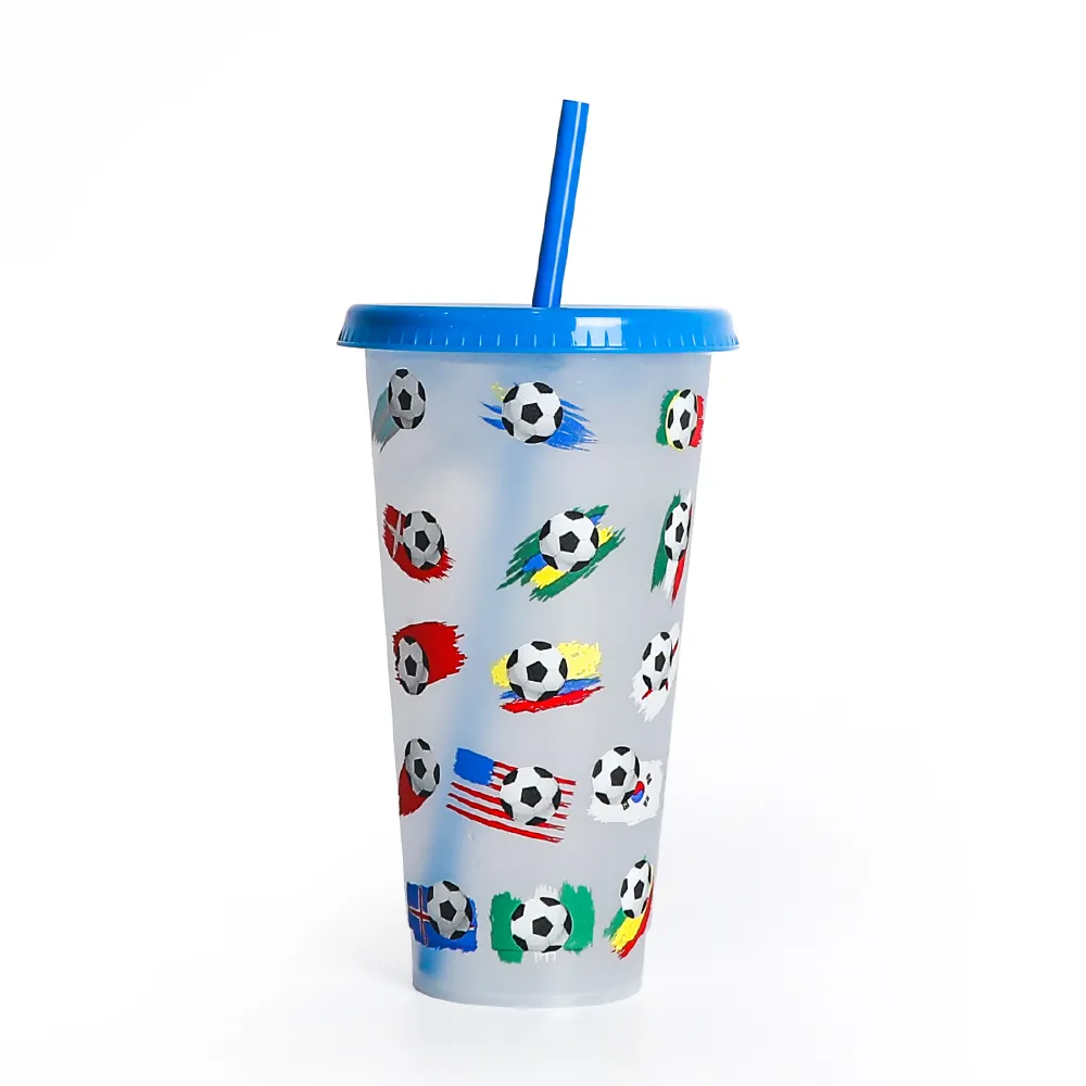 Voetbal Beker Gerelateerd Ontwerp Herdenking Eenvoudige Creatieve Plastic Frosted Pp Drankjes Bekers Met Logo