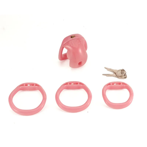 Leichter Atmungsaktiver Keuschheitskäfig mit 4 Penisringen, Invertierter Schwanzkäfig, SM-Sexspielzeug für Erwachsene, Negatives Schloss, Sklaven-Bondage-Käfig - Product Image 5