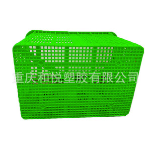 Green Plastic Mesh Crates <b>Stackable</b> Turnover Box For Fruit Vegetable Transportation Chongqing Injection Molding PP Material - Product Image 3