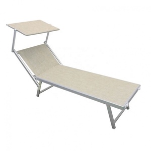 Lettino Prendisole Pieghevole Portatile in Alluminio con Tettuccio Resistente ai Raggi UV - Product Image 2