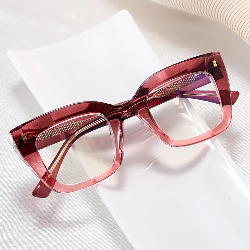 MS 82142 2024 nuove donne grande cornice quadrata TR90 ottica Anti-blu occhiali di Design colorato alla moda occhiali fotocromatici