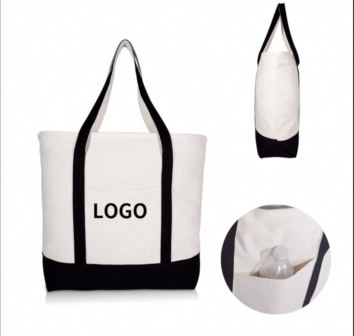 पामेला महिलाओं का कैनवास टोट बैग उच्च गुणवत्ता वाला कस्टम कॉटन टोट बैग कस्टम मुद्रित लोगो के साथ थोक