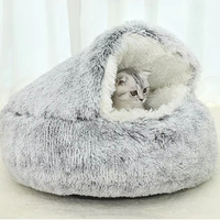 Coussin pour chien et chat FishPrincess Fashion, long, en peluche, à motifs animaliers, semi-fermé, chaud, lavable, durable, pour toutes les saisons