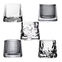 Verre à whisky pivotant Noble Happy, design classique créatif, verre transparent épaissi de 150 ml, compatible lave-vaisselle, écologique, style européen