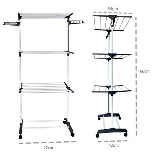Multifuncional plegable de hierro de tres capas de pie para baño/sala de estar tendedero toallero ala fresca ecológica - Product Image 2