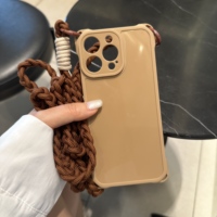 Étui antichoc en silicone souple avec lanière bandoulière pour iPhone 17 16 15 14 13 12 11 Pro XS Max