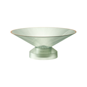 He Dou Fruit Plate Round <b>Plastic</b> Light Gray Light Green With Gold <b>Trim</b> For Home Party Snack Dish - Product Image 5