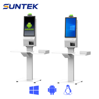 Kiosque de paiement interactif à écran tactile sur pied de 21,5 pouces SUNTEK SK5, système de point de vente Android en libre-service avec SDK thermique