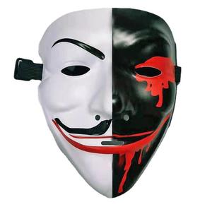 Baige หน้ากากครึ่งหน้าเรืองแสงฮาโลวีนสไตล์ธงชาติอเมริกันพร้อมรูปตัววีวัสดุ PVC สีดำสำหรับงานเลี้ยงคอสเพลย์ - Product Image 5