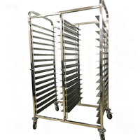 Étagère de four à 15 niveaux et 30 plateaux en acier inoxydable 201/304 pour la cuisson, le séchage et le refroidissement, avec frein et roues universelles