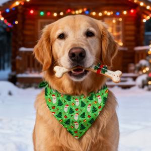 Pañuelo Triangular para Mascotas, Bufanda Navideña para Perro, Poliéster Ecológico con Estampado, Accesorios con Borde Ligero - Product Image 4