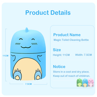 Nettoyant WC automatique en gel bleu à bulles – Écologique, désodorisant à personnage mignon, formule à libération lente pour les taches tenaces