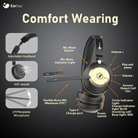 Casque Gaming Sans Fil à Annulation de Bruit 99,6% en Gros d'Usine avec Microphone pour Jeu sur Ordinateur