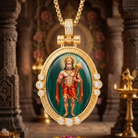 FORTUSYMBOL Großhandel Hinduismus Hanuman Medaillen-Halskette Edelstahl-Schmuck Anpassbare Muster Religiöses Geschenk