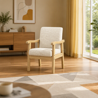 Fauteuil moderne en bois massif sur mesure, structure en noyer, assise en tissu rembourré, chaises pour hôtel et salon, fabricant