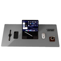 Grand tapis de souris grande taille en similicuir suédé avec bords cousus, protection de bureau pour ordinateur portable, clavier et écriture